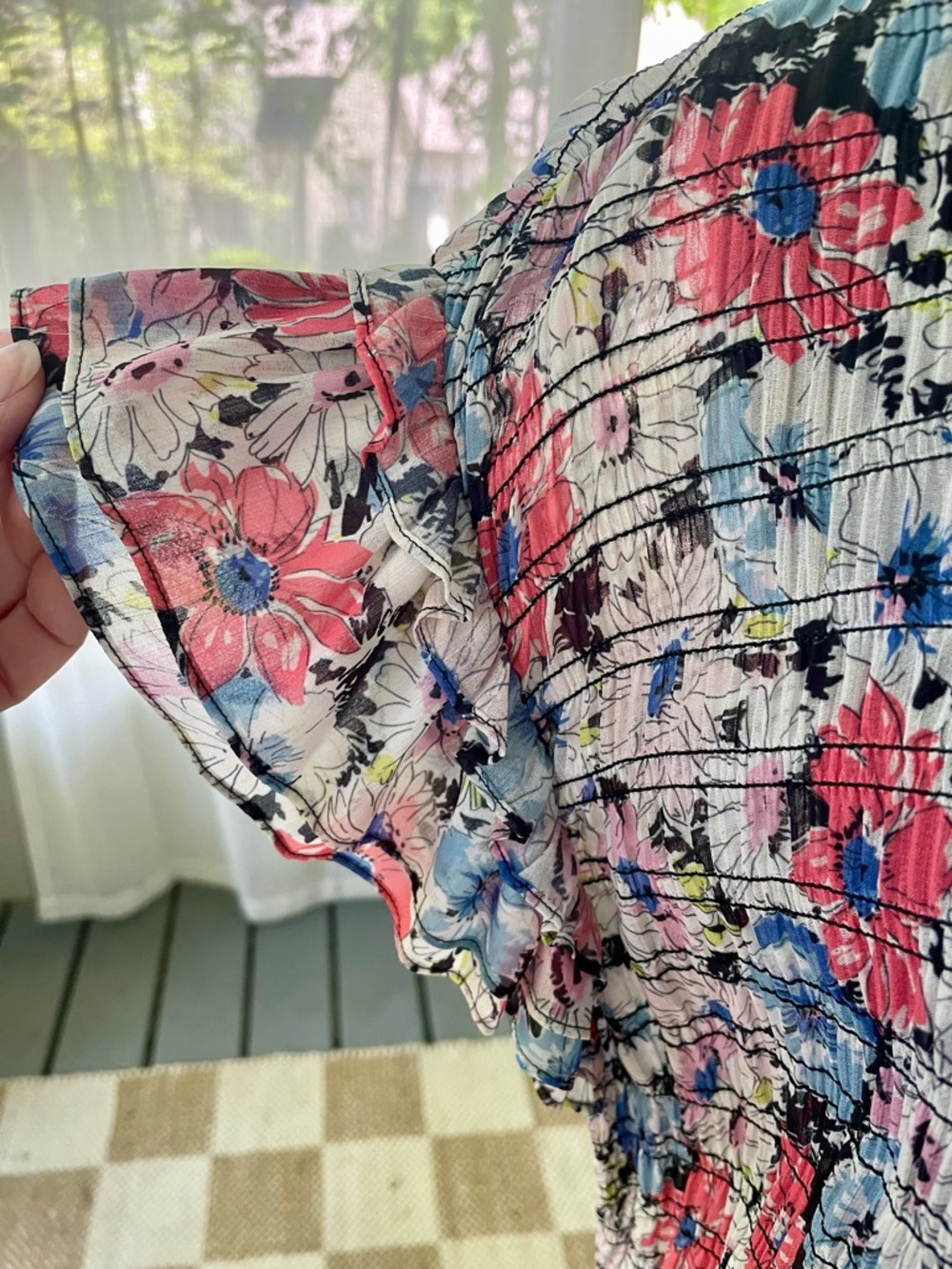 VERONICA BEARD Cici Ruched Floral Mini Dress Size 6 - Picture 6 of 12